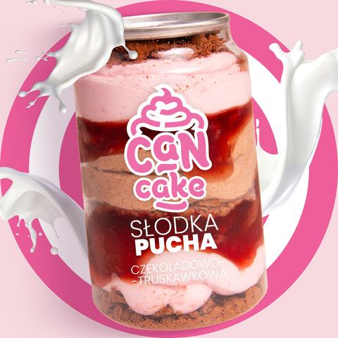 Słodka Pucha Can Cake czekoladowo-truskawkowa, 6 szt.