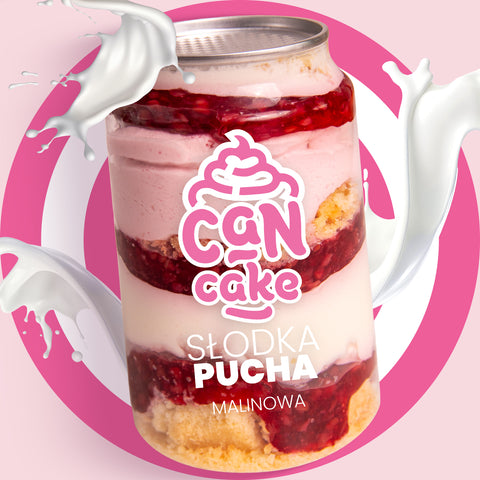 Słodka Pucha Can Cake malinowa, 6 szt.